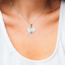 Natural Clear Quartz Crystal Gemstone Heart Pendant Necklace