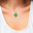 Natural Green Aventurine Crystal Gemstone Heart Pendant Necklace
