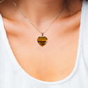 Natural Tiger Eye Crystal Gemstone Heart Pendant Necklace