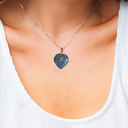 Natural Sodalite Crystal Gemstone Heart Pendant Necklace