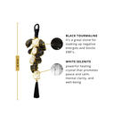Natural Black Tourmaline & Selenite Crystal Hanging