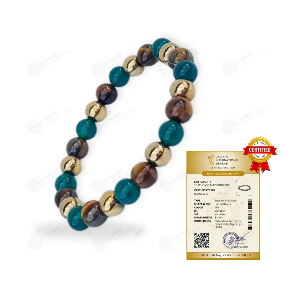 Success & Growth - Natural Gemstone Purpose Bracelet (Certified)
