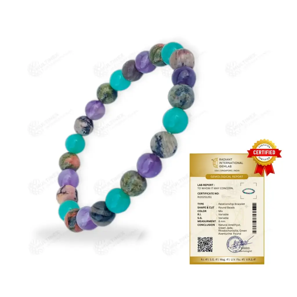 Relationship - Natural Crystal Intention Bracelet (Certified)