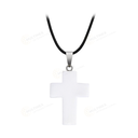 Natural Clear Quartz Crystal Gemstone Cross Pendant Necklace
