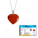 Natural Red Jasper Crystal Gemstone Heart Pendant Necklace