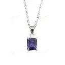 Natural Amethyst Rectrangle Pendant