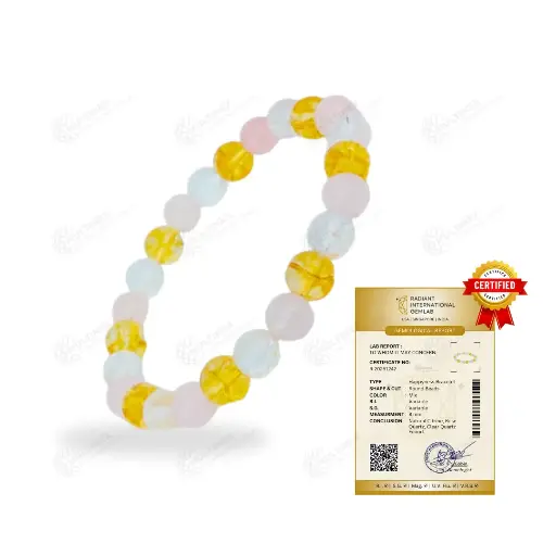 [MI-IB02] Happyness - Natural Gemstone Intention Bracelet (Certified)