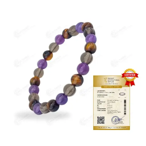 [MI-IB06] Strenght & Courage - Natural Gemstone Intention Bracelet (Certified)