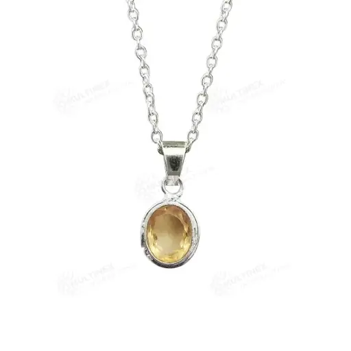 Natural Citrine Oval Pendant